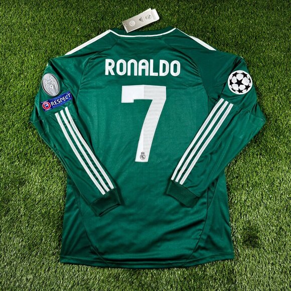 Adidas Ronaldo #7 Real Madrid 2012-13 Third Jersey Retro Green Long Sleeve - Picture 2 of 15